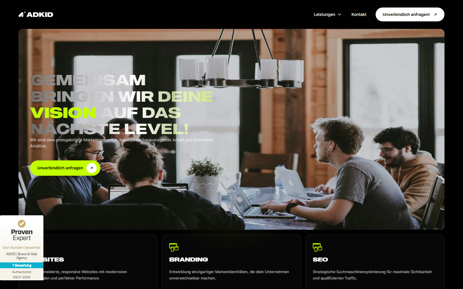 Startseite von ADKID, SEO-Agentur in Wiesbaden