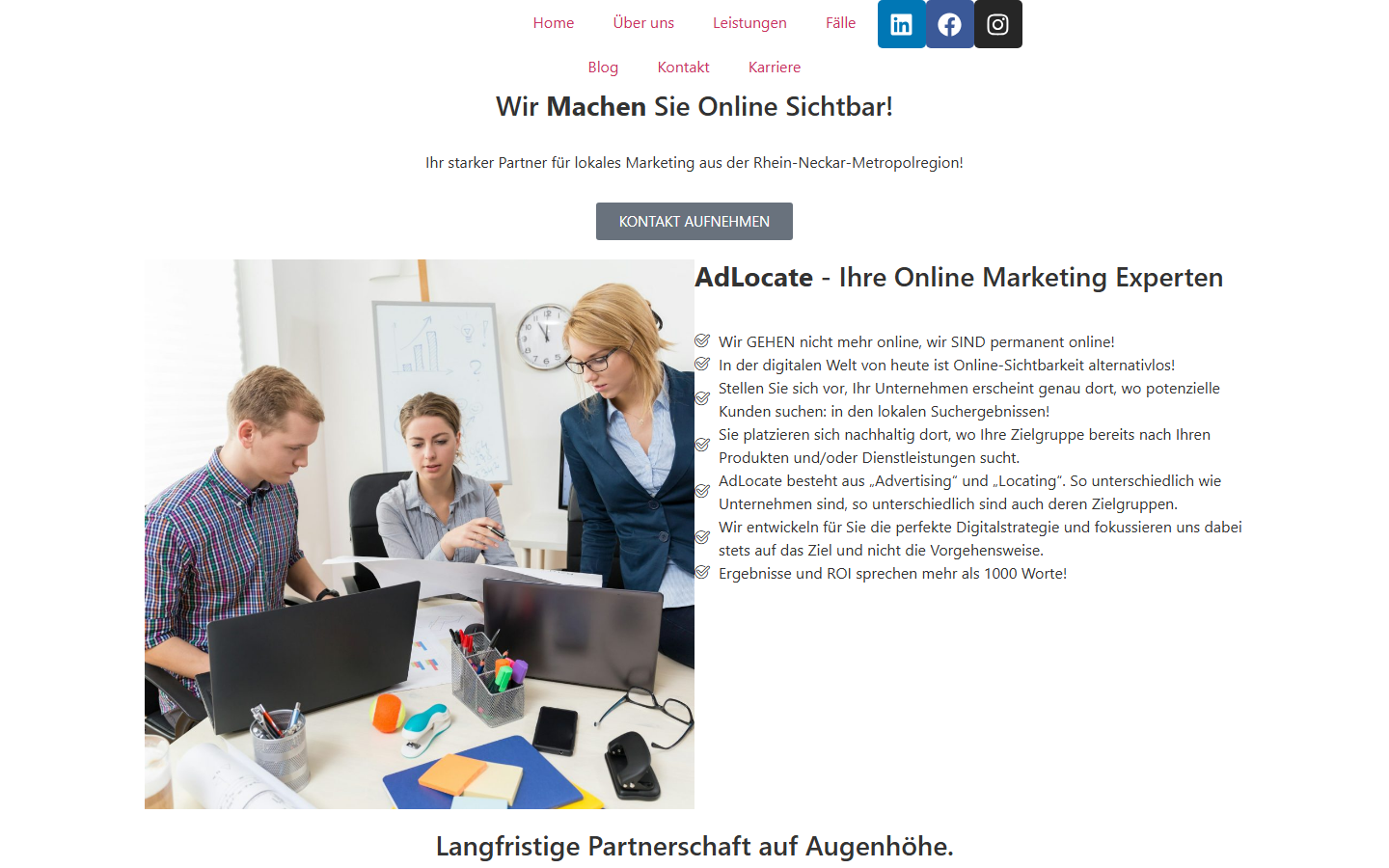 Startseite von AdLocate, SEO-Agentur in Ludwigshafen