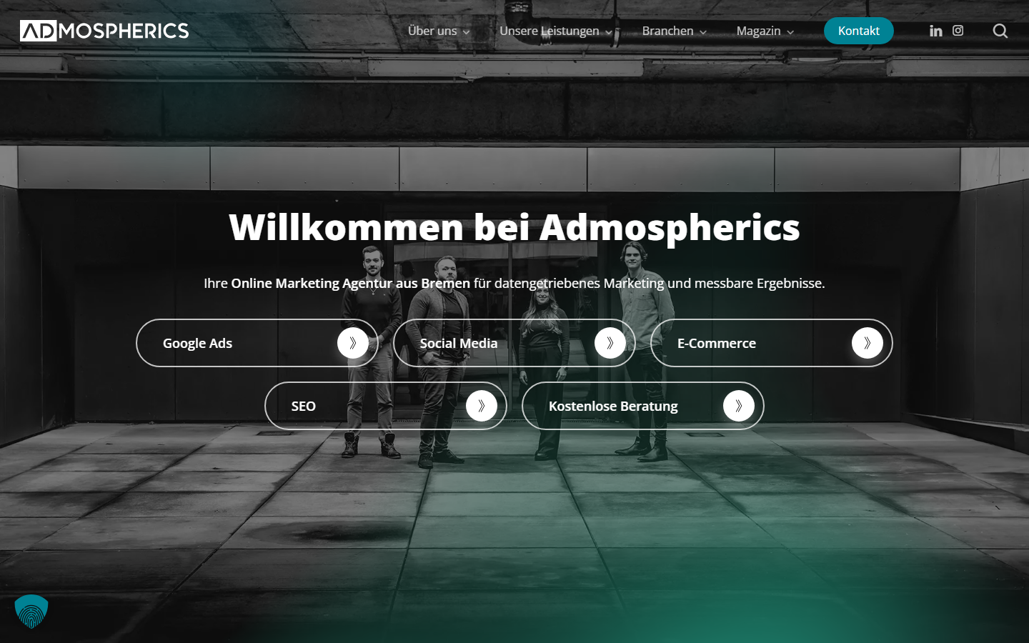 Startseite von Admospherics Marketing GmbH, SEO-Agentur in Bremen