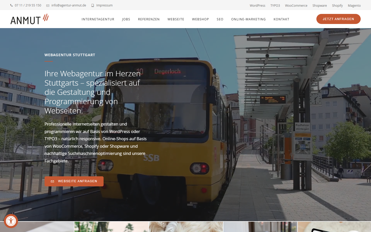 Startseite von Agentur Anmut GmbH, SEO-Agentur in Stuttgart