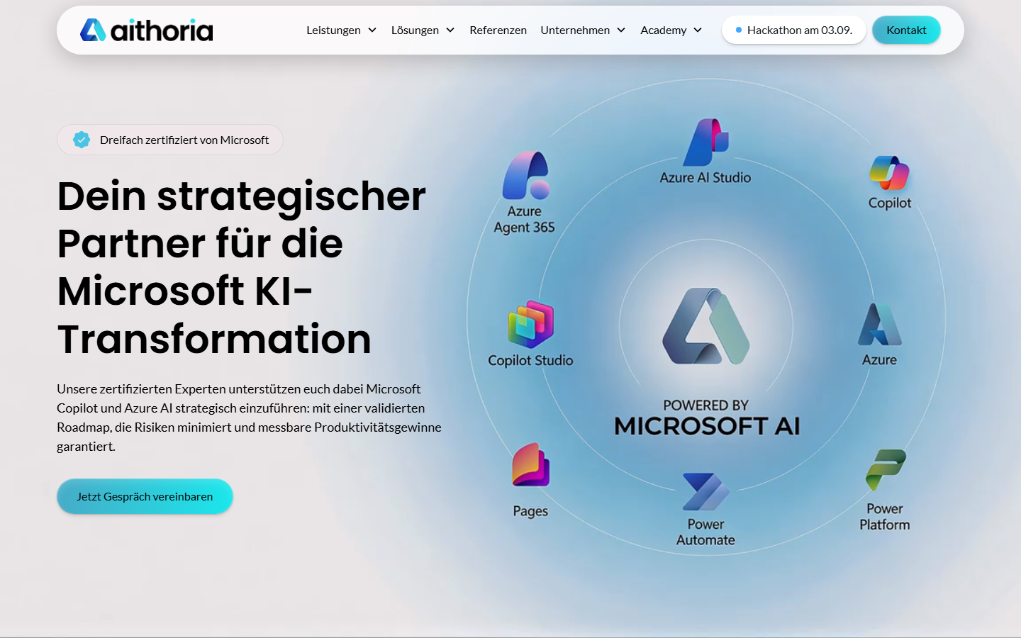 Startseite von aithoria, KI-Beratung in Dresden