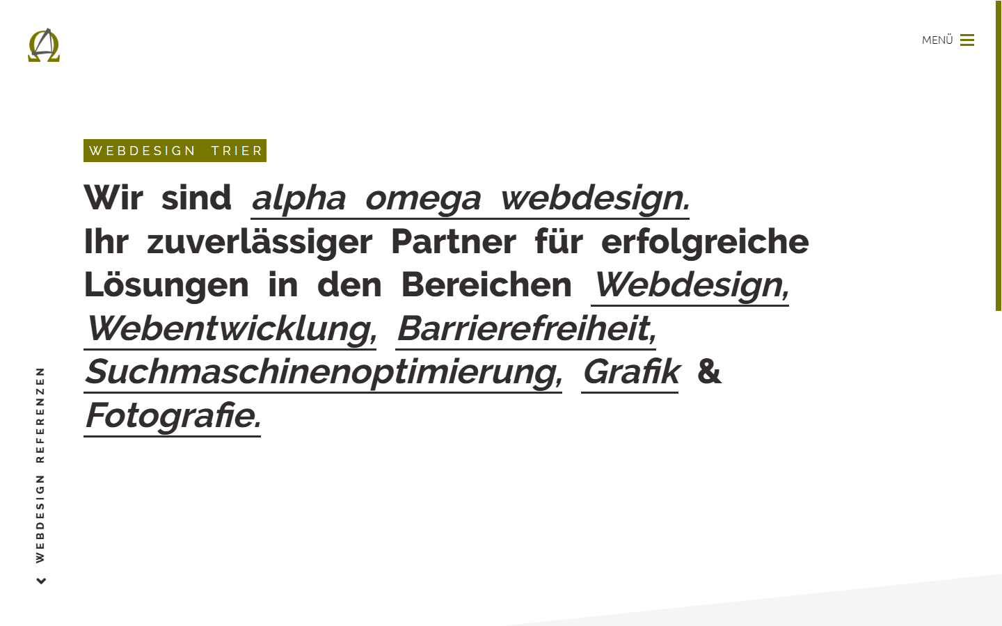 Startseite von Alpha Omega Webdesign, SEO-Agentur in Trier