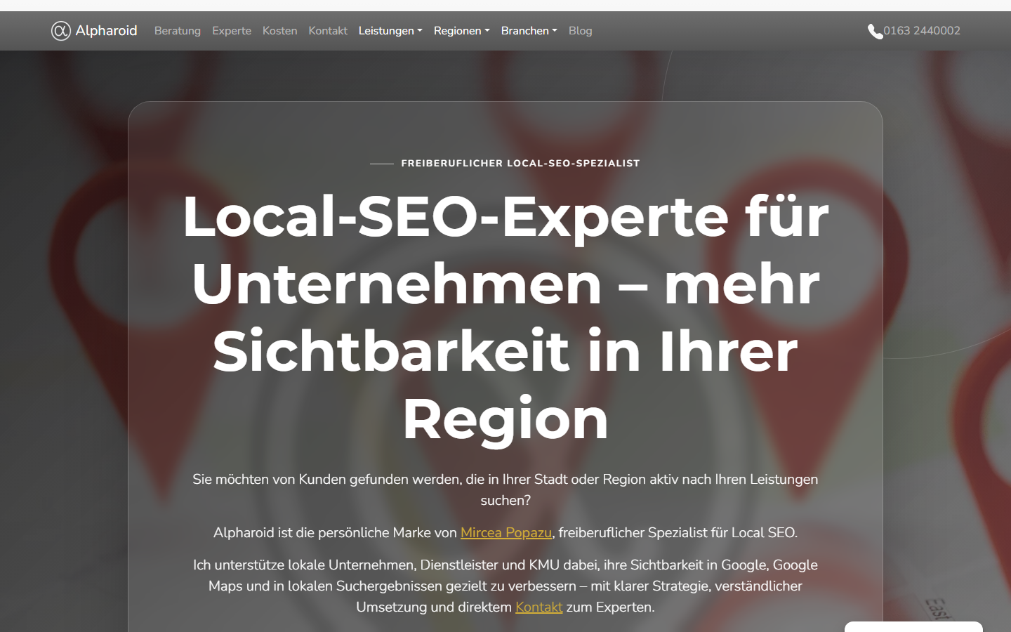Startseite von Alpharoid, SEO-Agentur in Krefeld
