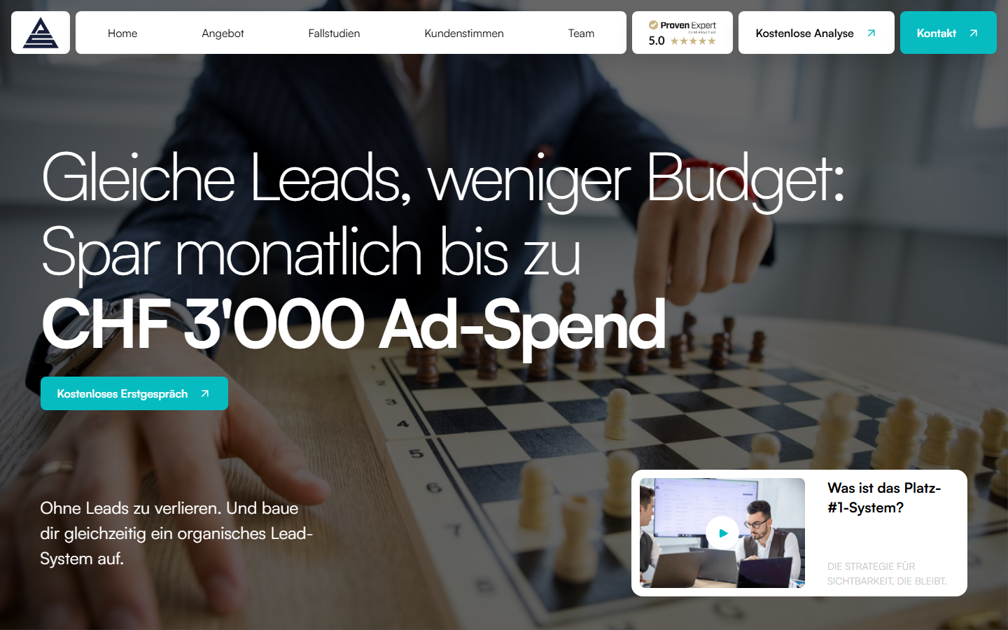 Startseite von ApeSoftwares, SEO-Agentur in Luzern