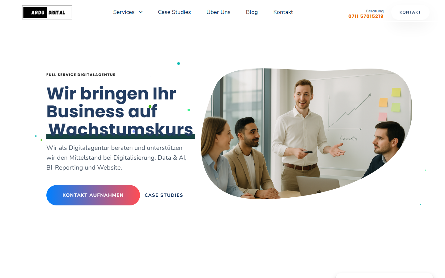 Startseite von ardu-digital, SEO-Agentur in Esslingen