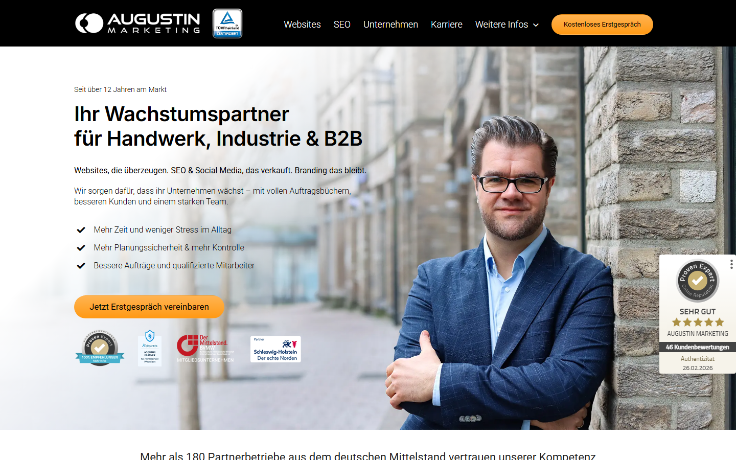 Startseite von AUGUSTIN MARKETING, SEO-Agentur in Lübeck