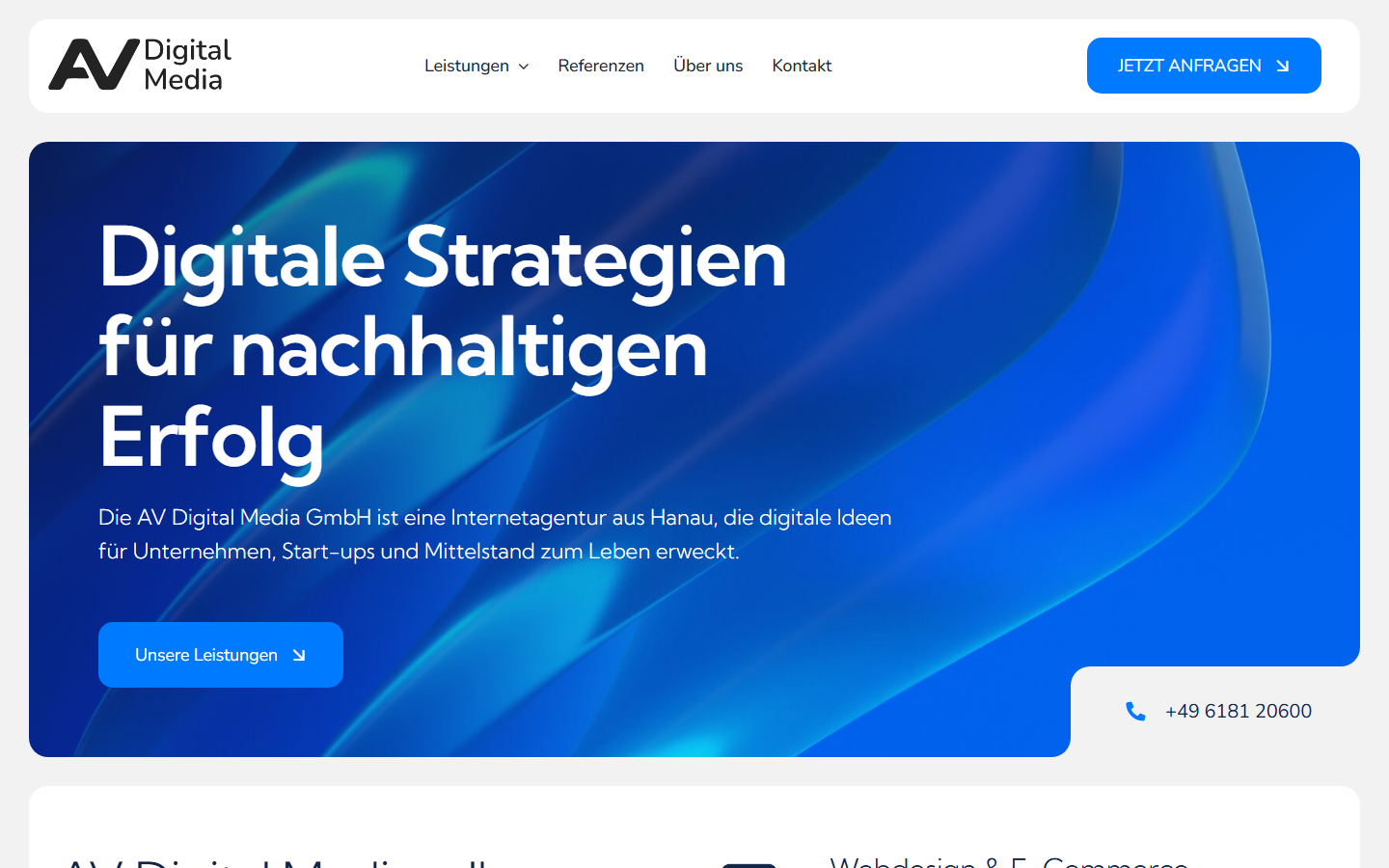 Startseite von AV Digital Media GmbH, SEO-Agentur in Hanau