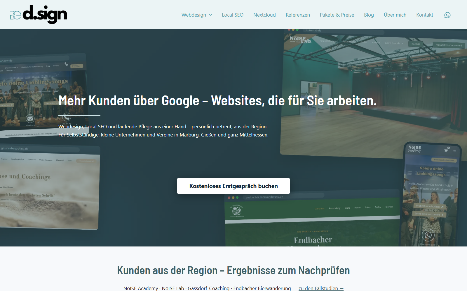 Startseite von be d.sign - Webdesign und Online-Marketing, SEO-Agentur in Weimar