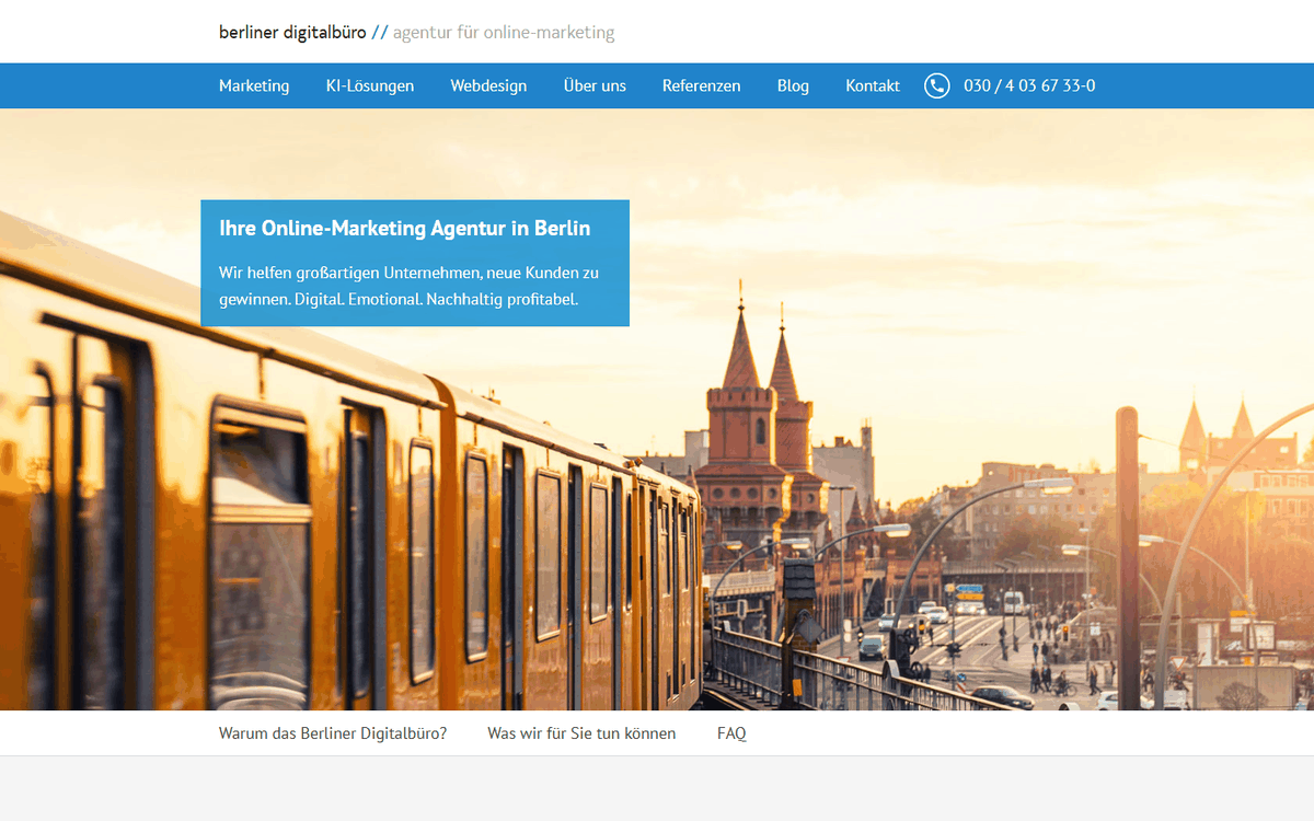 Startseite von Berliner Digitalbüro, SEO-Agentur in Berlin