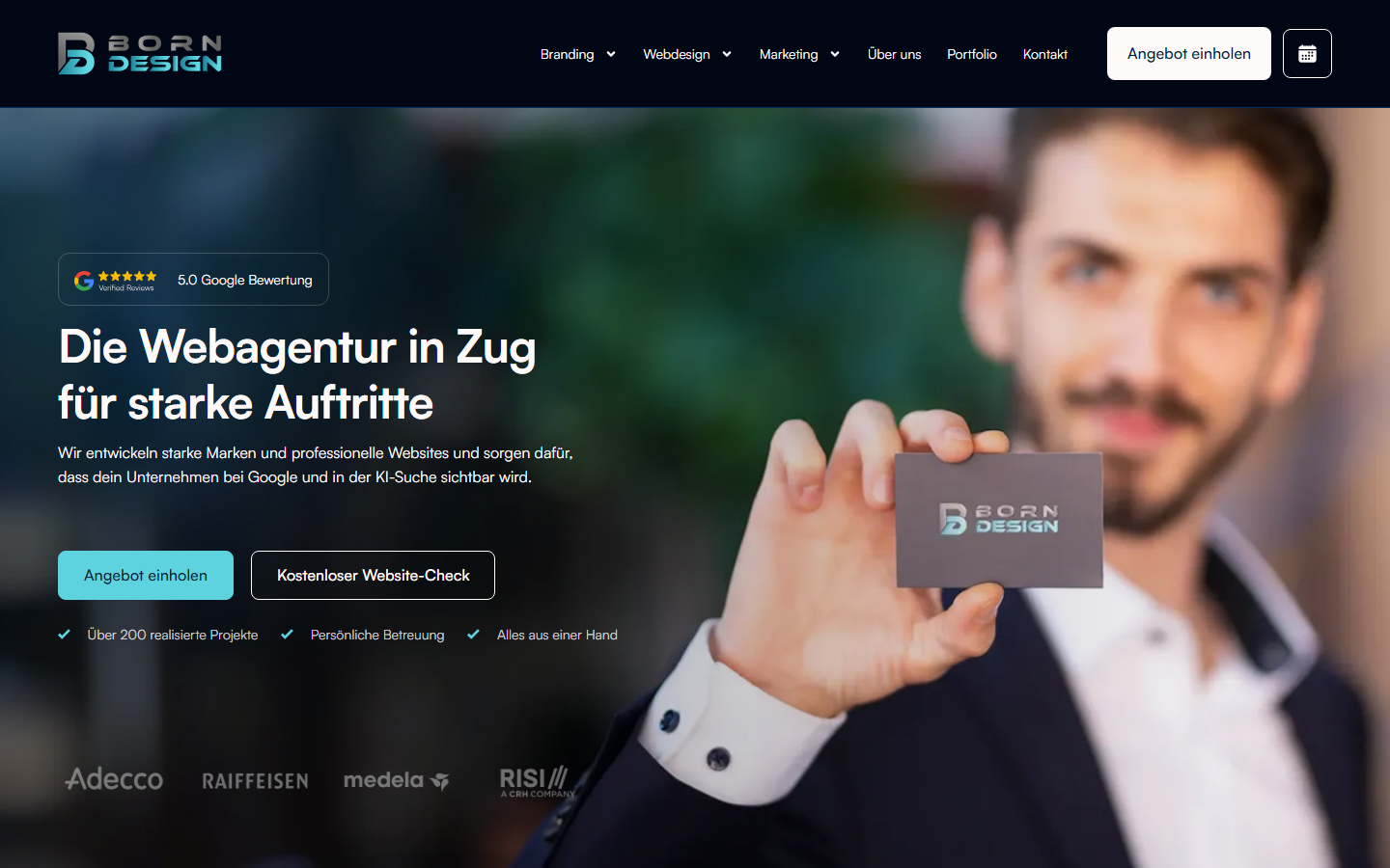 Startseite von BornDesign GmbH, SEO-Agentur in Zug