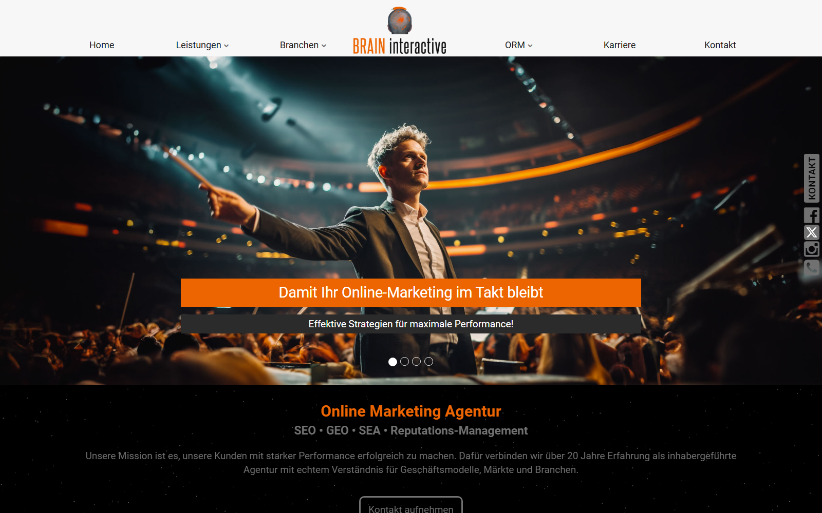 Startseite von brain-interactive, SEO-Agentur in Rostock