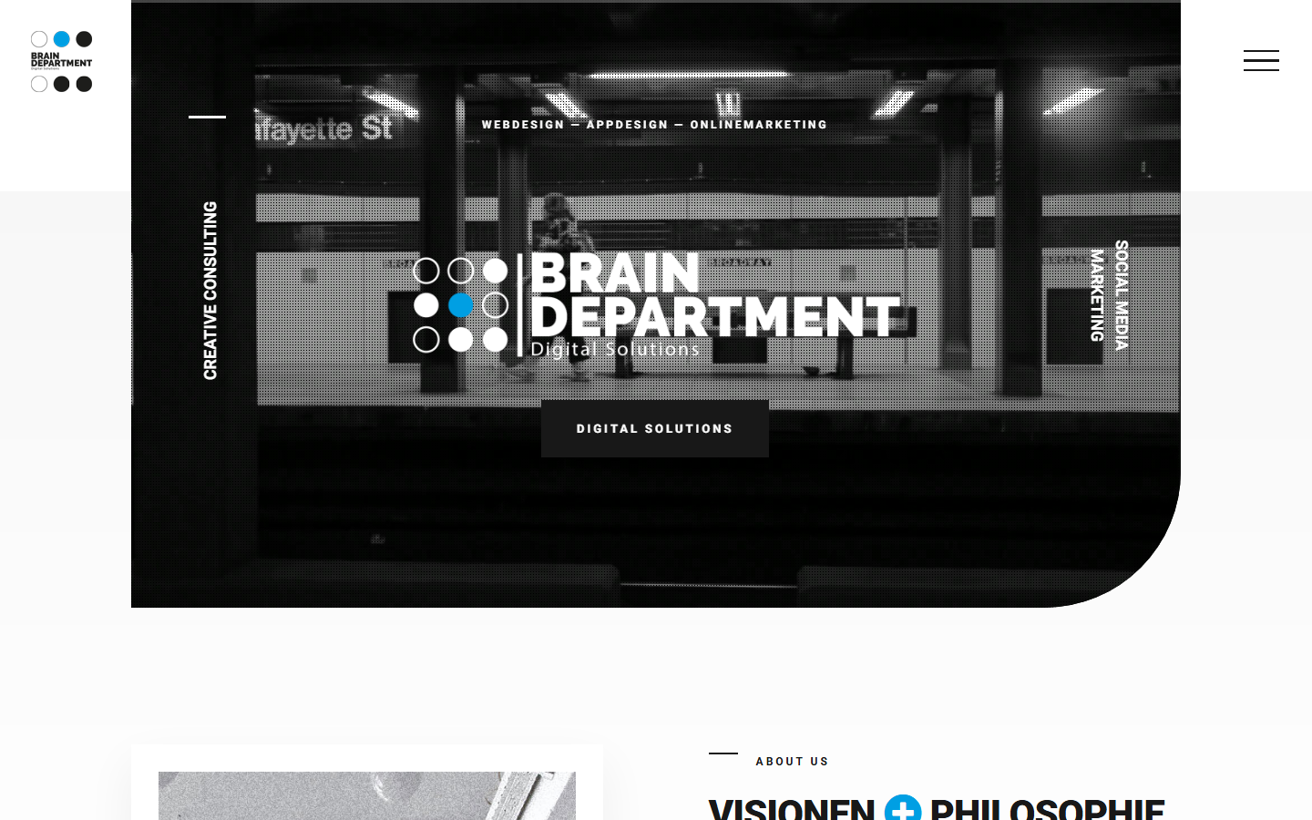 Startseite von Braindepartment, SEO-Agentur in Bayreuth