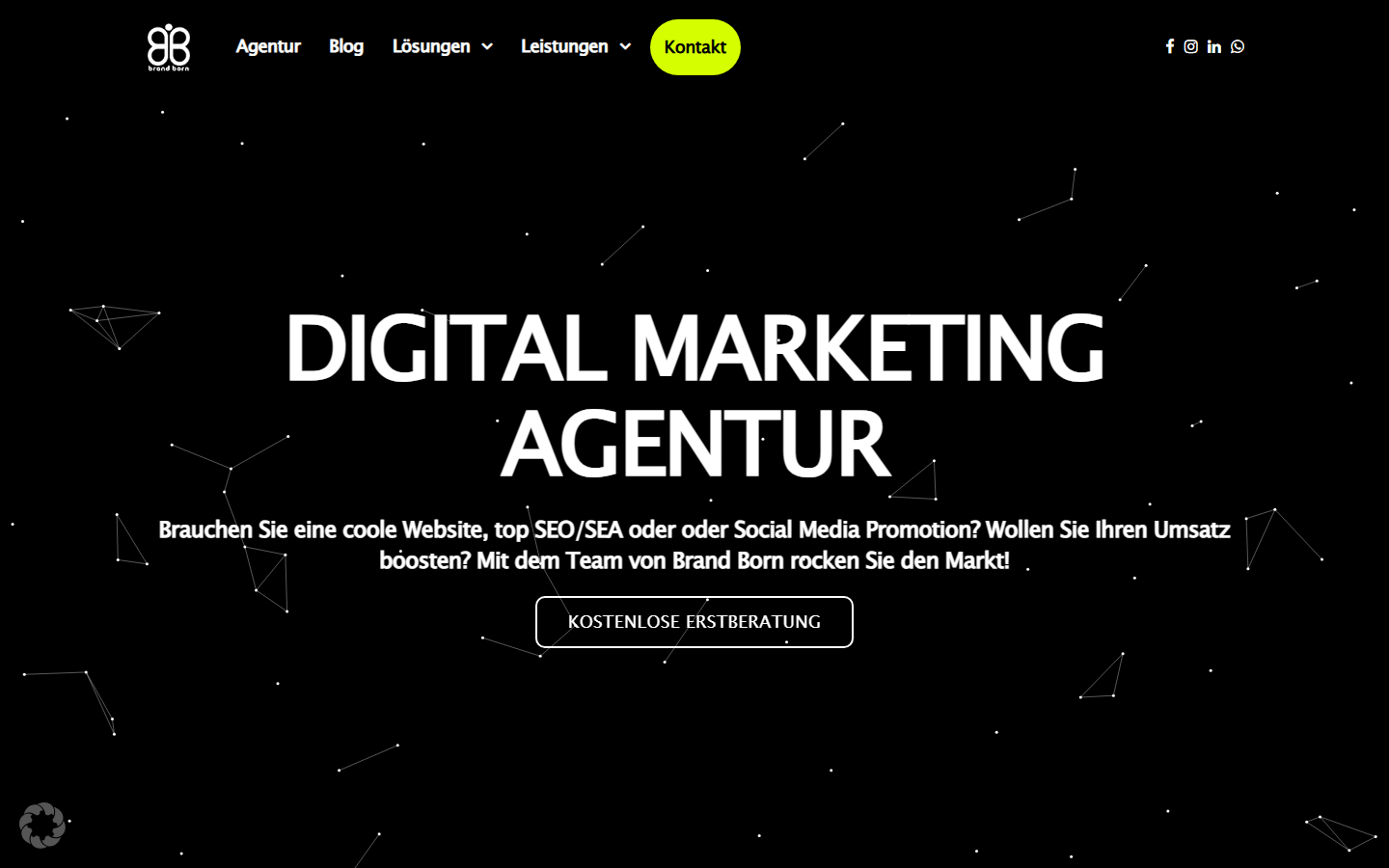 Startseite von Brand Born - Digital Marketing Agentur: Website-Erstellung / SEO / SMM / Webdesign, SEO-Agentur in Leverkusen