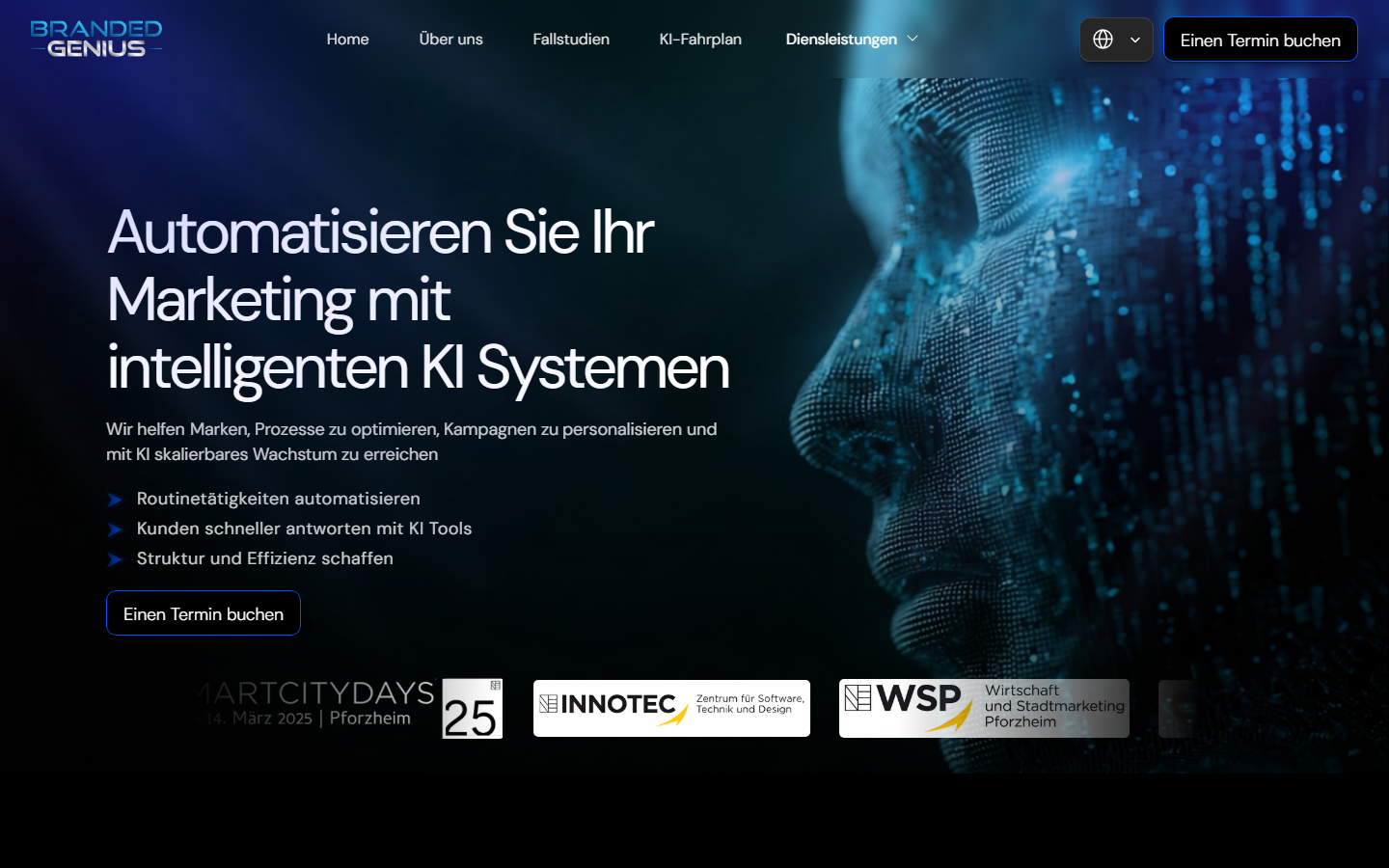 Startseite von Branded Genius, SEO-Agentur in Pforzheim