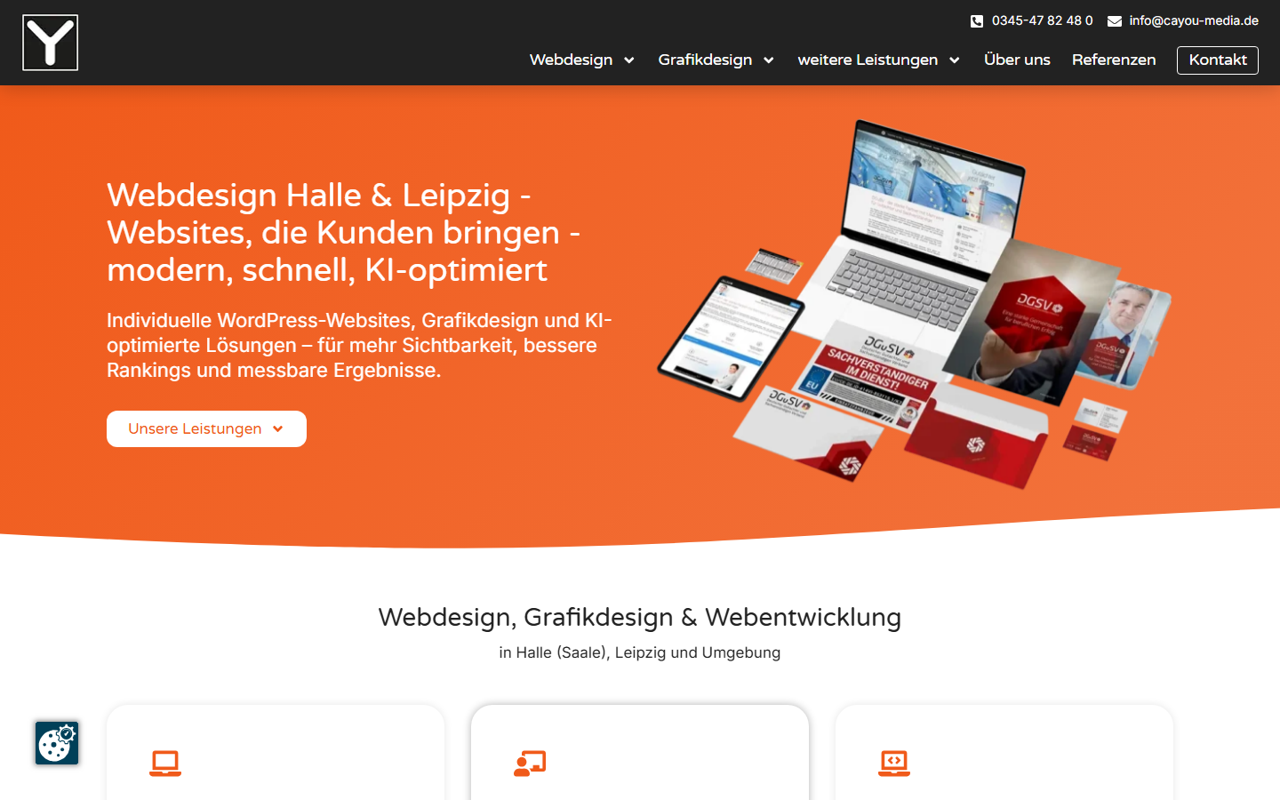 Startseite von cayou media, SEO-Agentur in Halle
