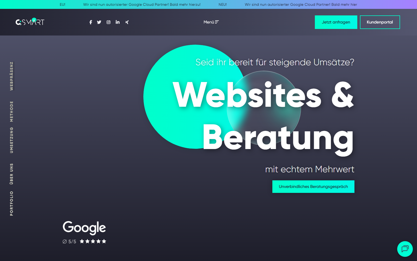 Startseite von cismart, SEO-Agentur in Braunschweig