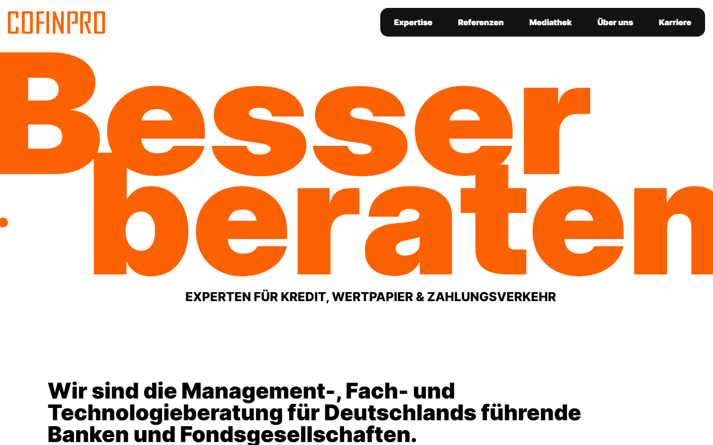 Startseite von Cofinpro AG, KI-Beratung in Frankfurt