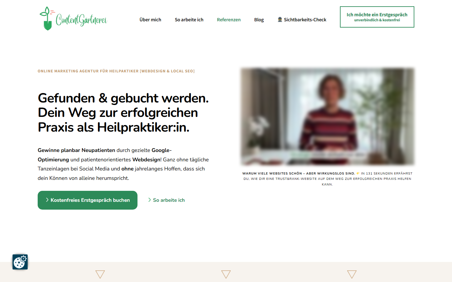 Startseite von Content Gärtnerei, SEO-Agentur in Fürth
