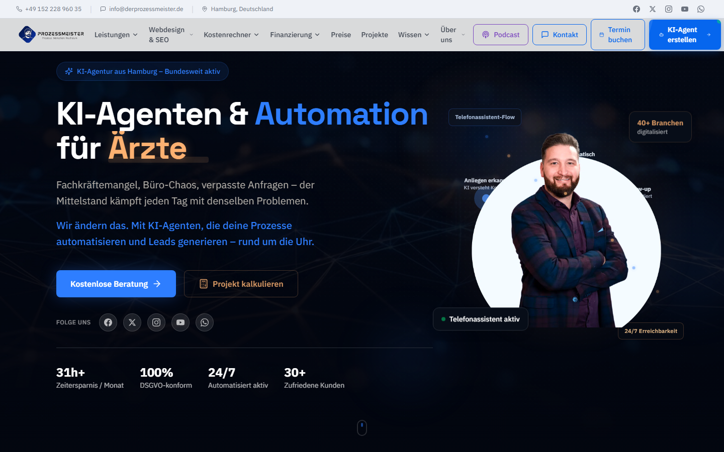 Startseite von Der Prozessmeister, KI-Beratung in Hamburg