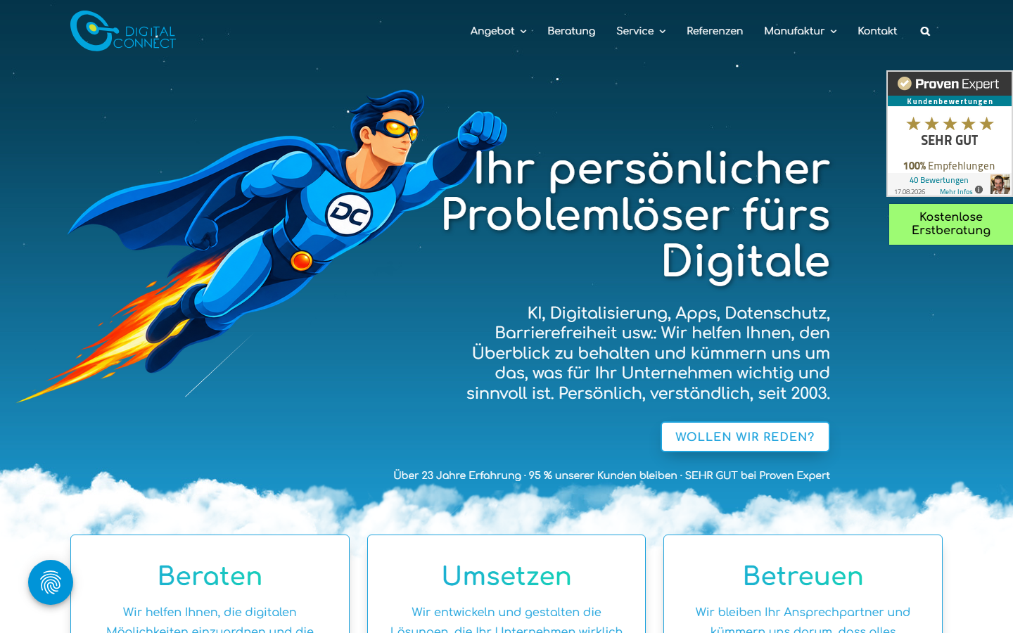Startseite von DIGITAL CONNECT Internetmanufaktur, SEO-Agentur in Chemnitz