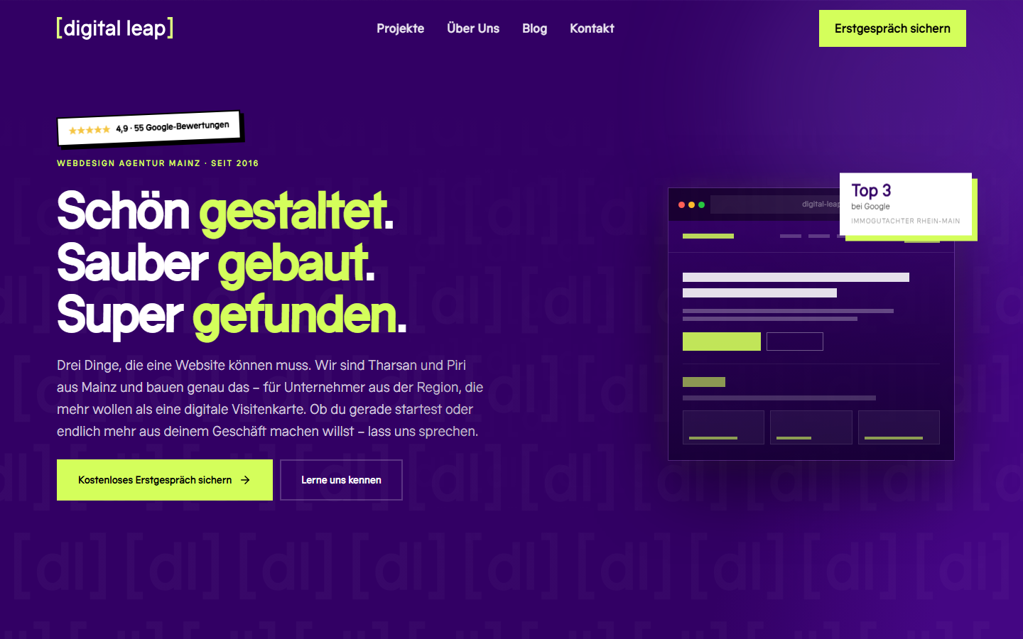 Startseite von Digital Leap GmbH, SEO-Agentur in Mainz