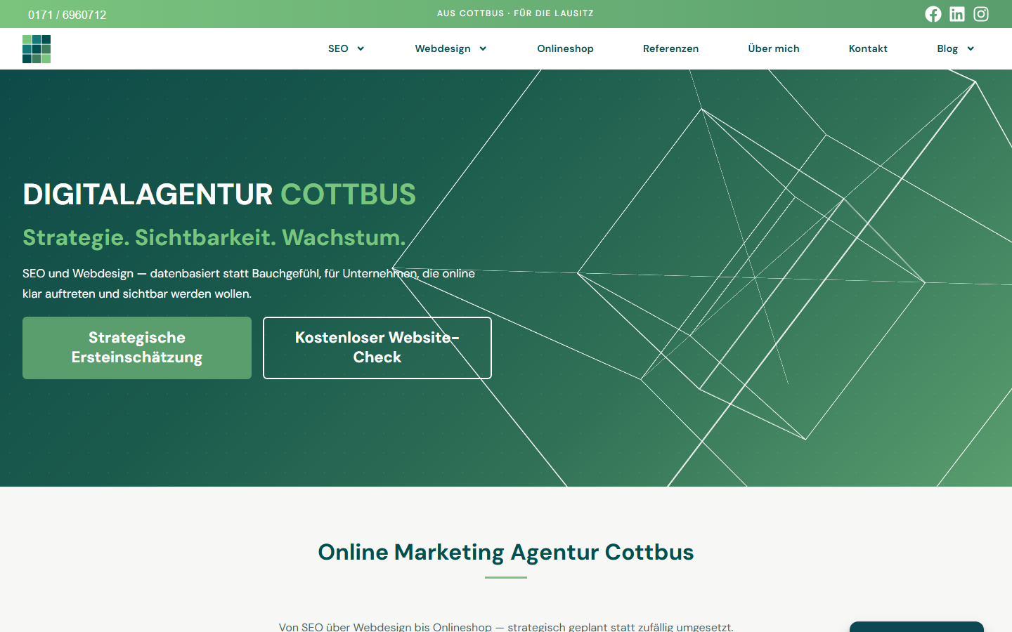 Startseite von Digitalagentur Cottbus, SEO-Agentur in Cottbus
