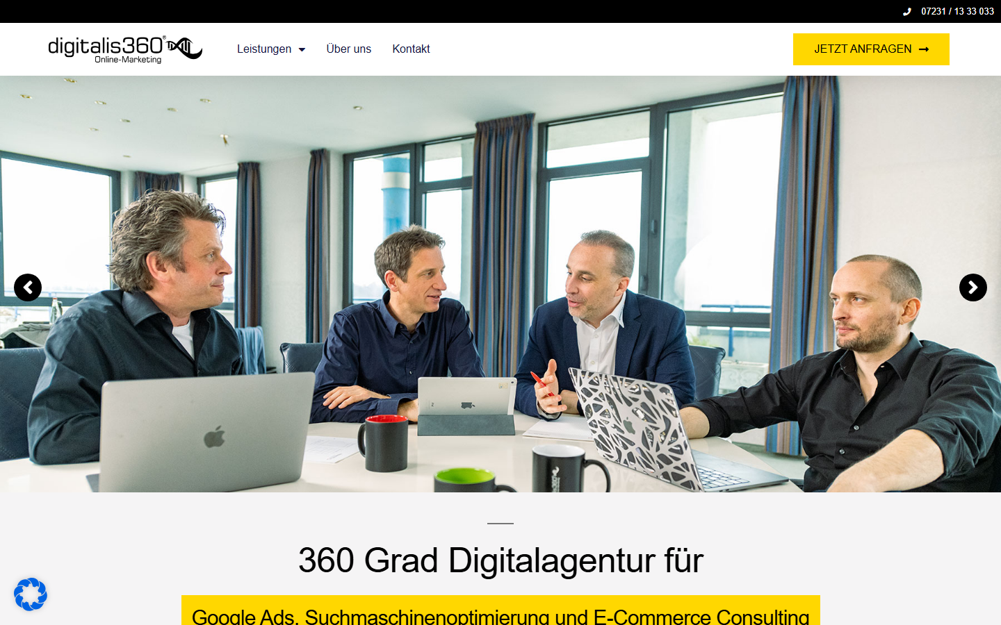 Startseite von digitalis360 Online-Marketing, SEO-Agentur in Pforzheim