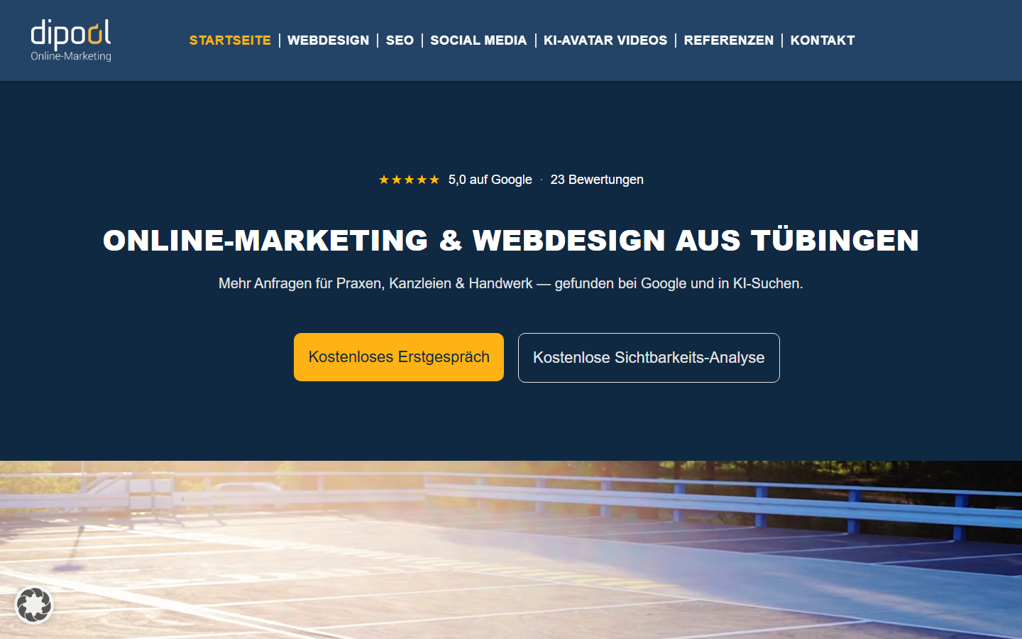 Startseite von dipool, SEO-Agentur in Tübingen