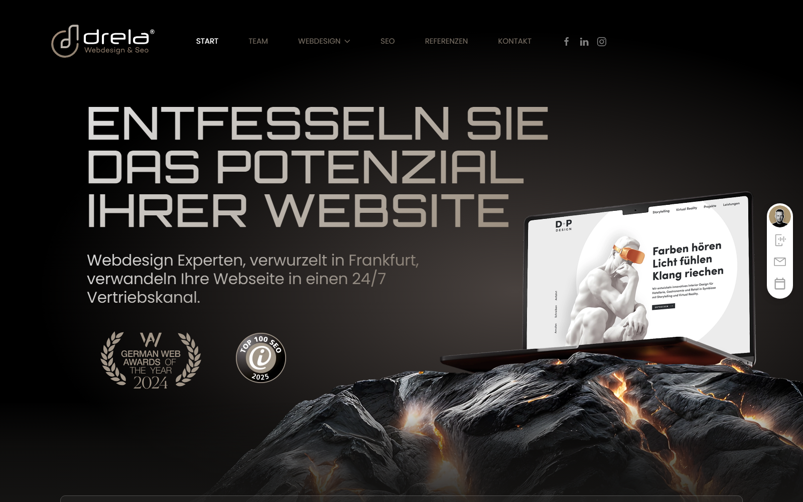 Startseite von DRELA GmbH, SEO-Agentur in Frankfurt