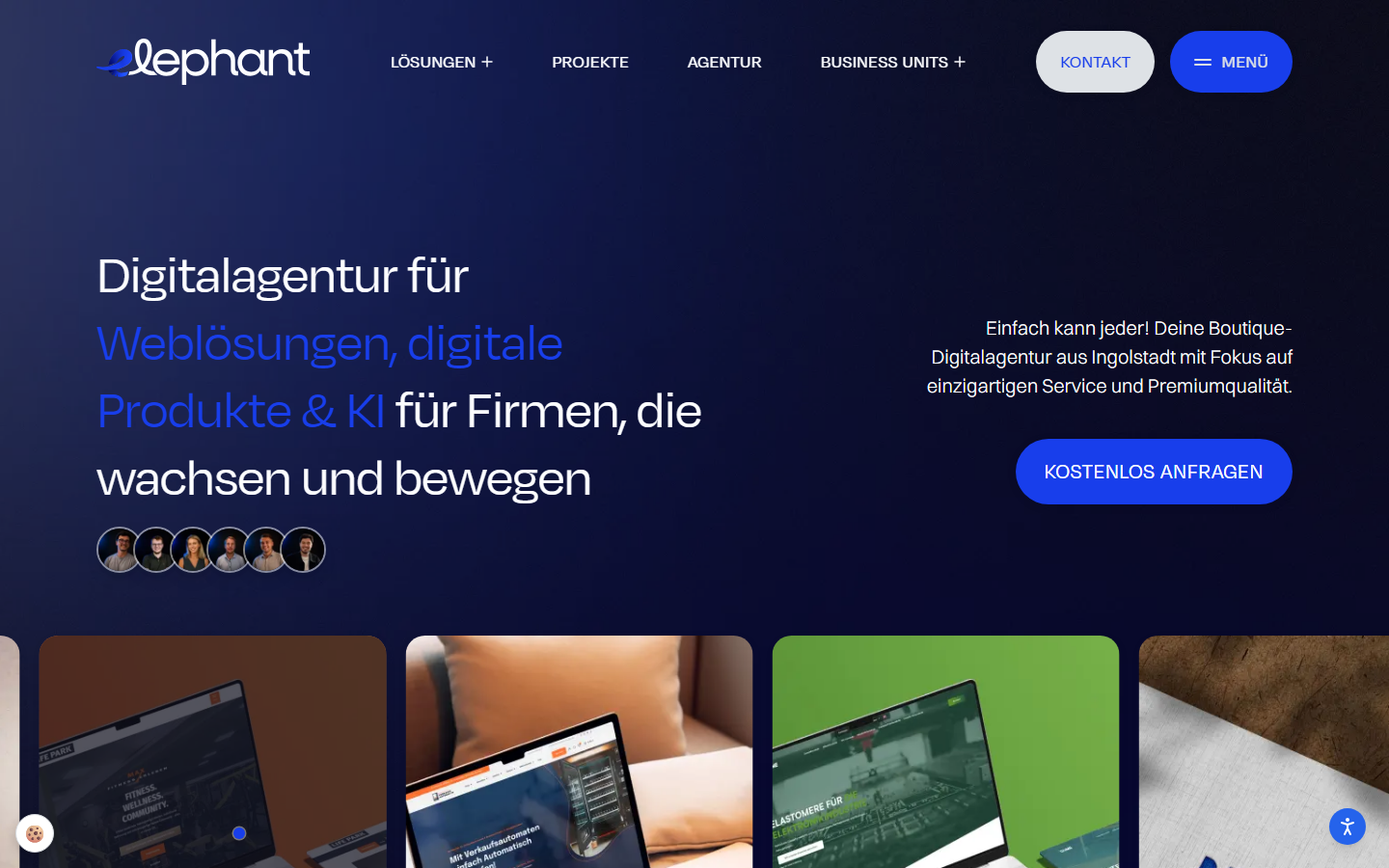 Startseite von Elephant Webdesign & Marketing GmbH, SEO-Agentur in Ingolstadt