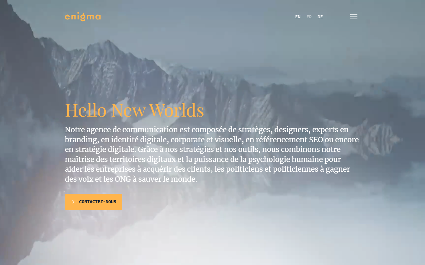 Startseite von Enigma, SEO-Agentur in Genf