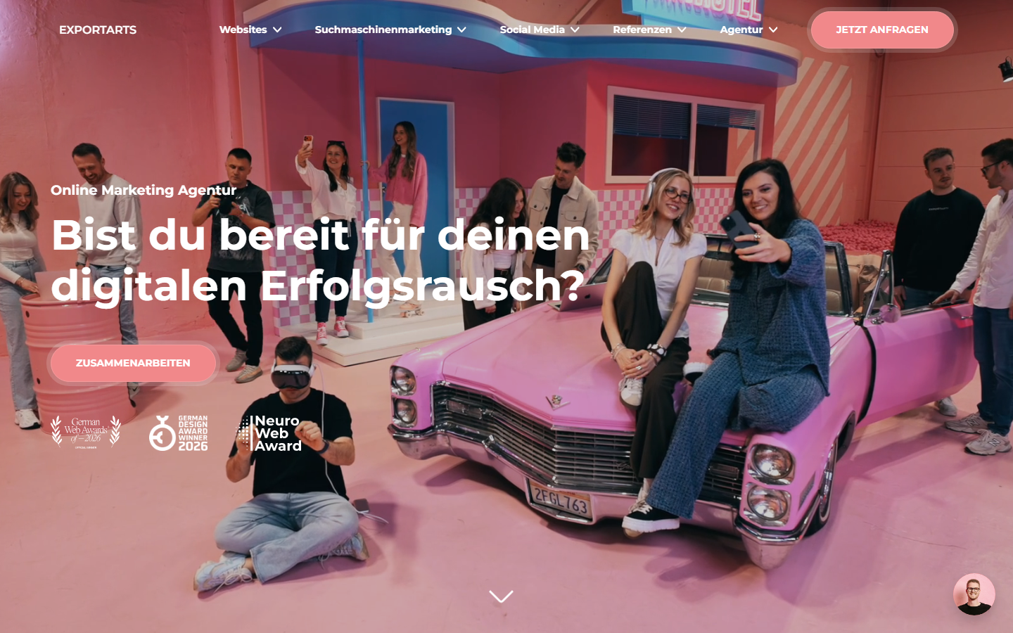 Startseite von Exportarts GmbH, SEO-Agentur in Kassel