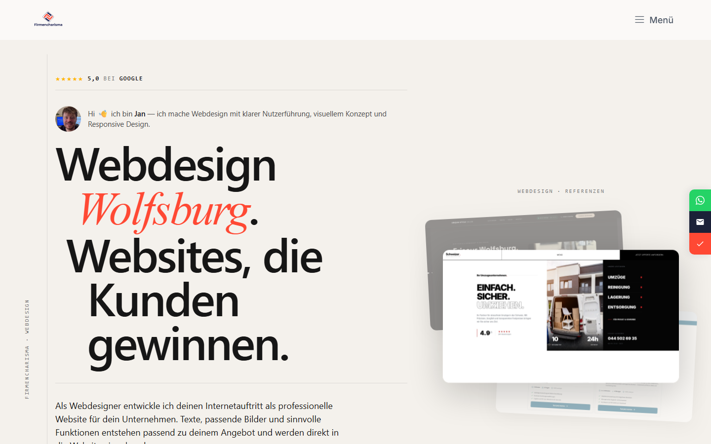 Startseite von Firmencharisma - SEO & Webdesign aus Wolfsburg, SEO-Agentur in Wolfsburg