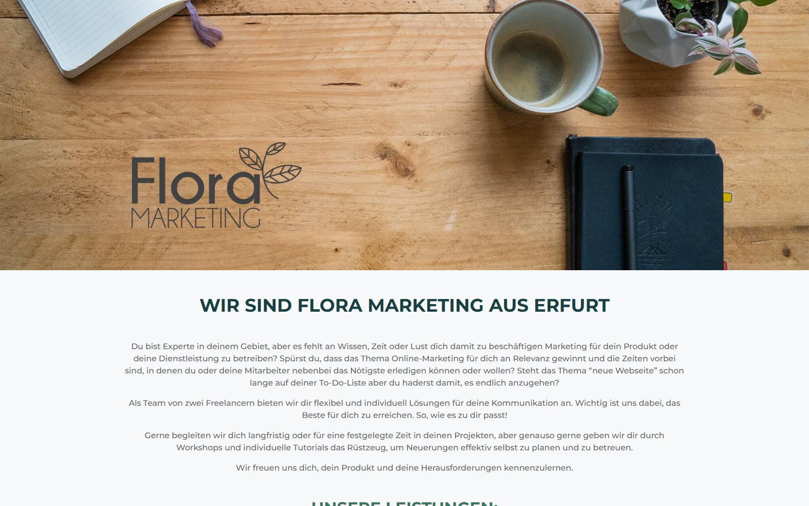 Startseite von Flora Marketing, SEO-Agentur in Erfurt