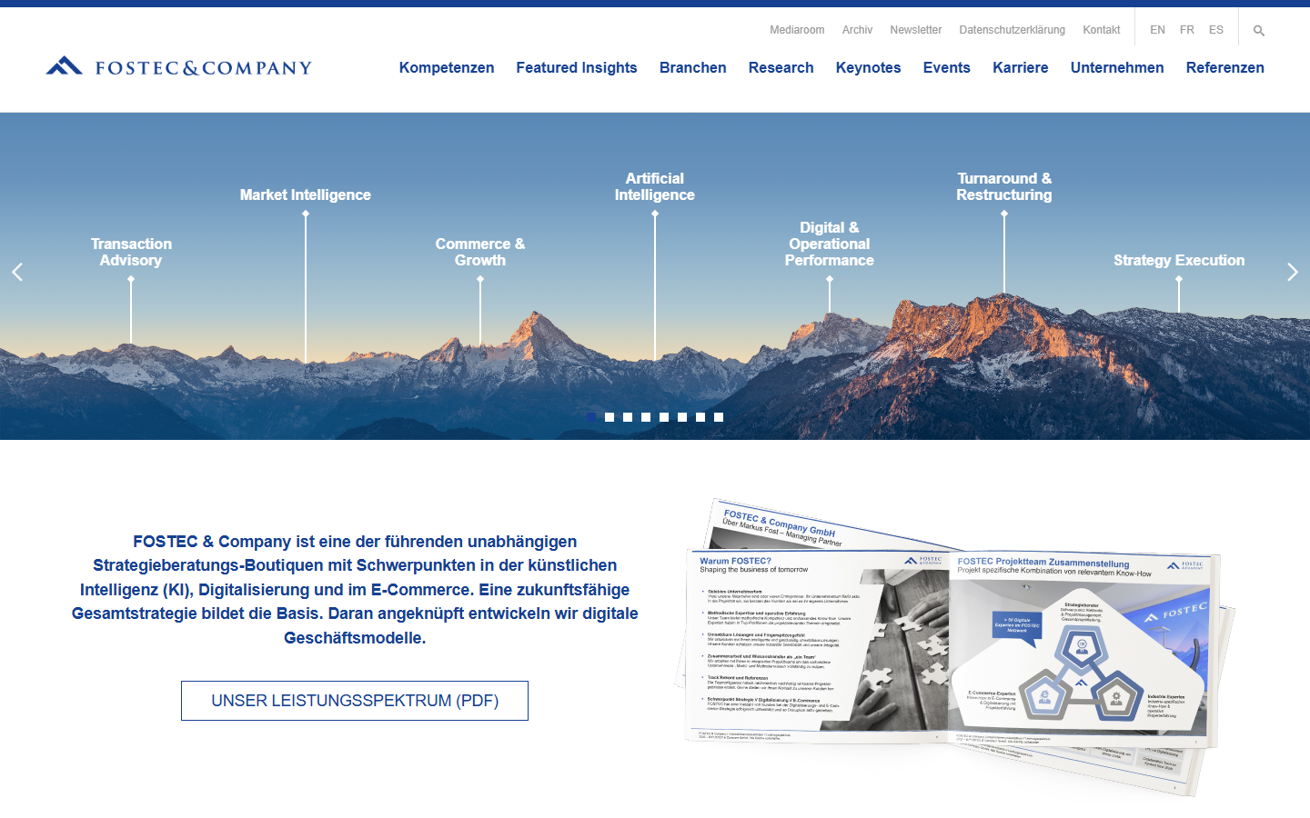Startseite von FOSTEC & Company, KI-Beratung in Stuttgart