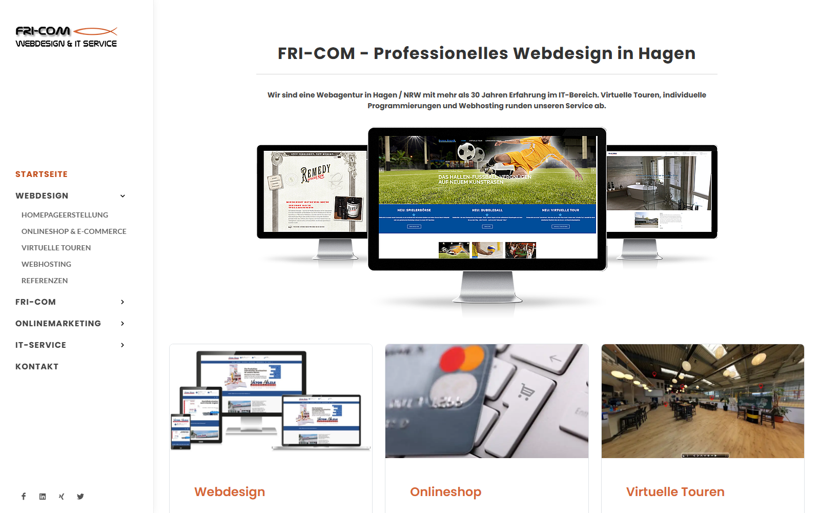 Startseite von FRI-COM Webdesign / Suchmaschinenoptimierung in Hagen, SEO-Agentur in Hagen