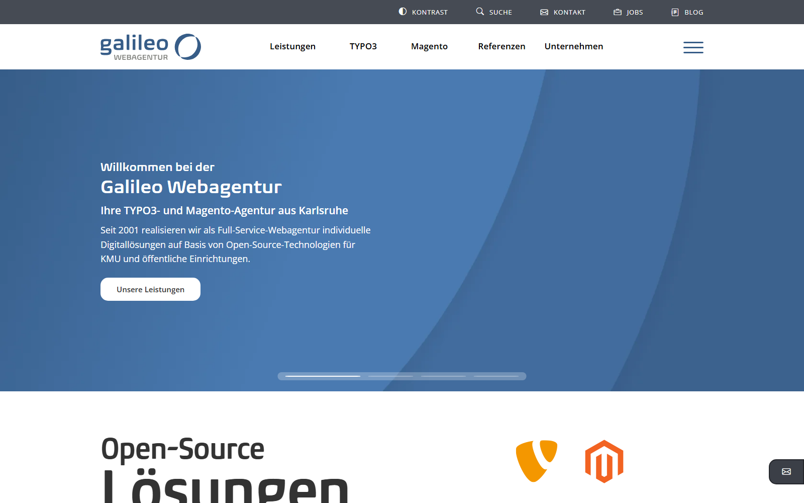 Startseite von Galileo Webagentur OHG, SEO-Agentur in Karlsruhe