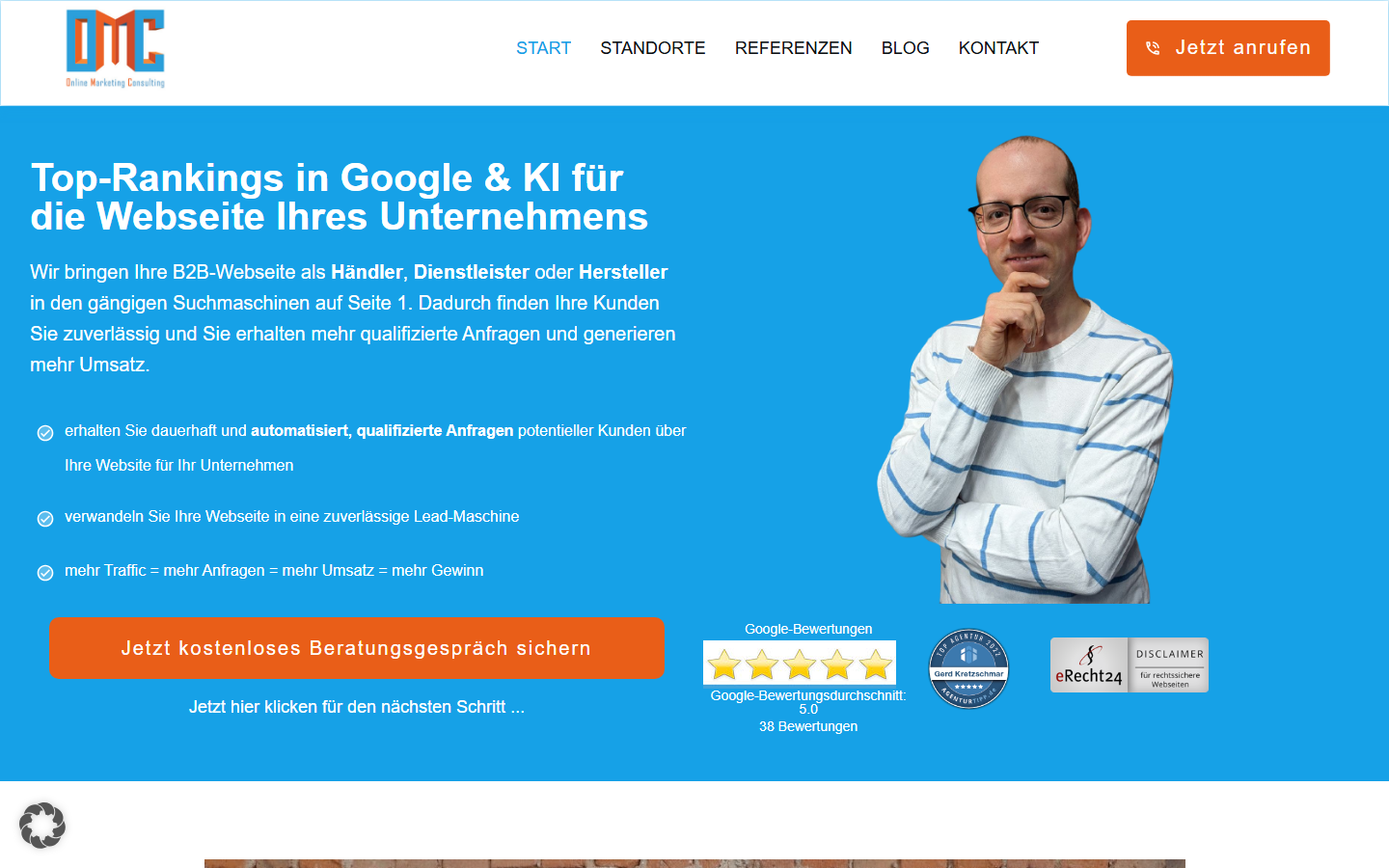 Startseite von Gerd Kretzschmar - Online Marketing Consulting, SEO-Agentur in Chemnitz