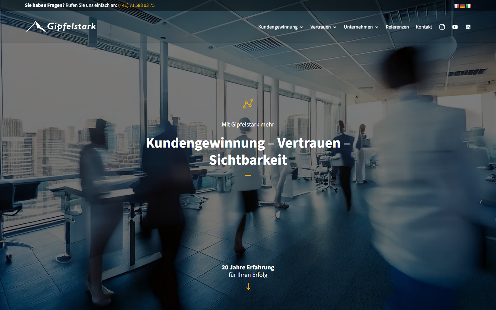 Startseite von Gipfelstark GmbH | Online Marketing Agentur, SEO-Agentur in St. Gallen