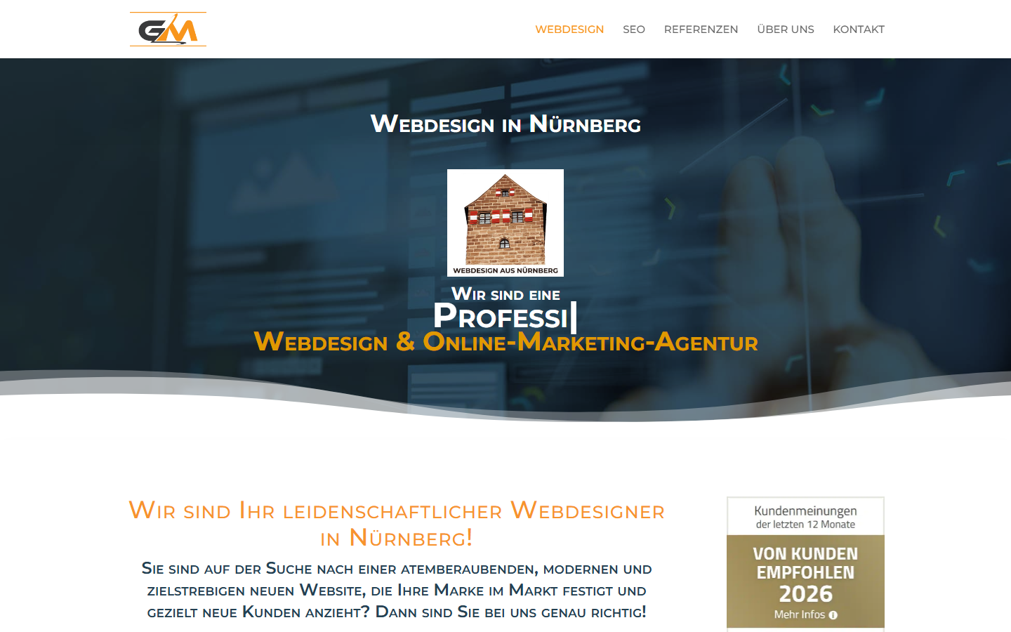 Startseite von Gohr2Media Webdesign & SEO, SEO-Agentur in Nürnberg