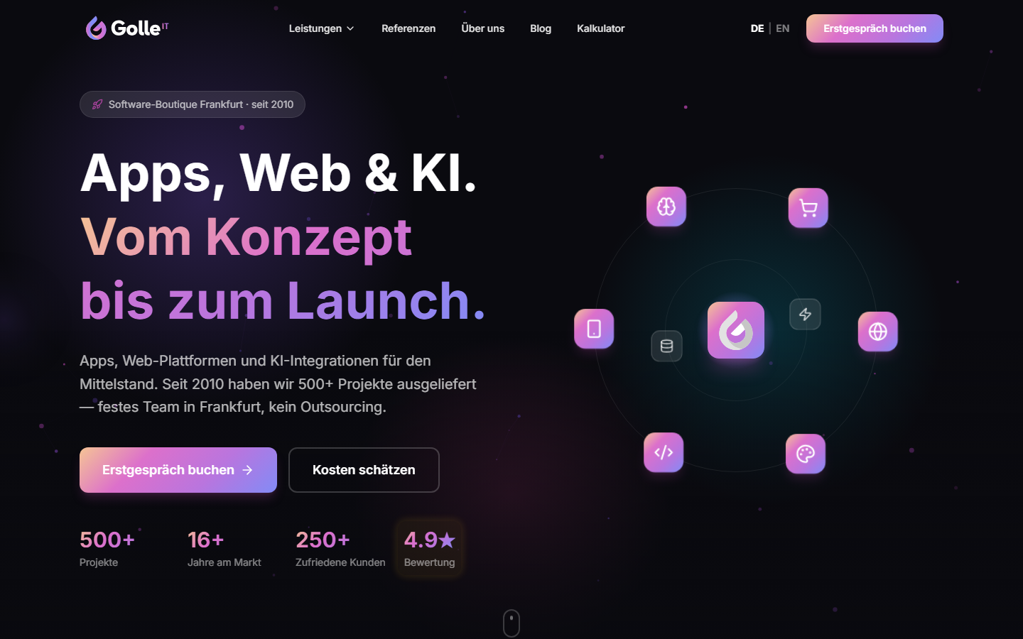 Startseite von GOLLE IT, KI-Agentur in Deutschland