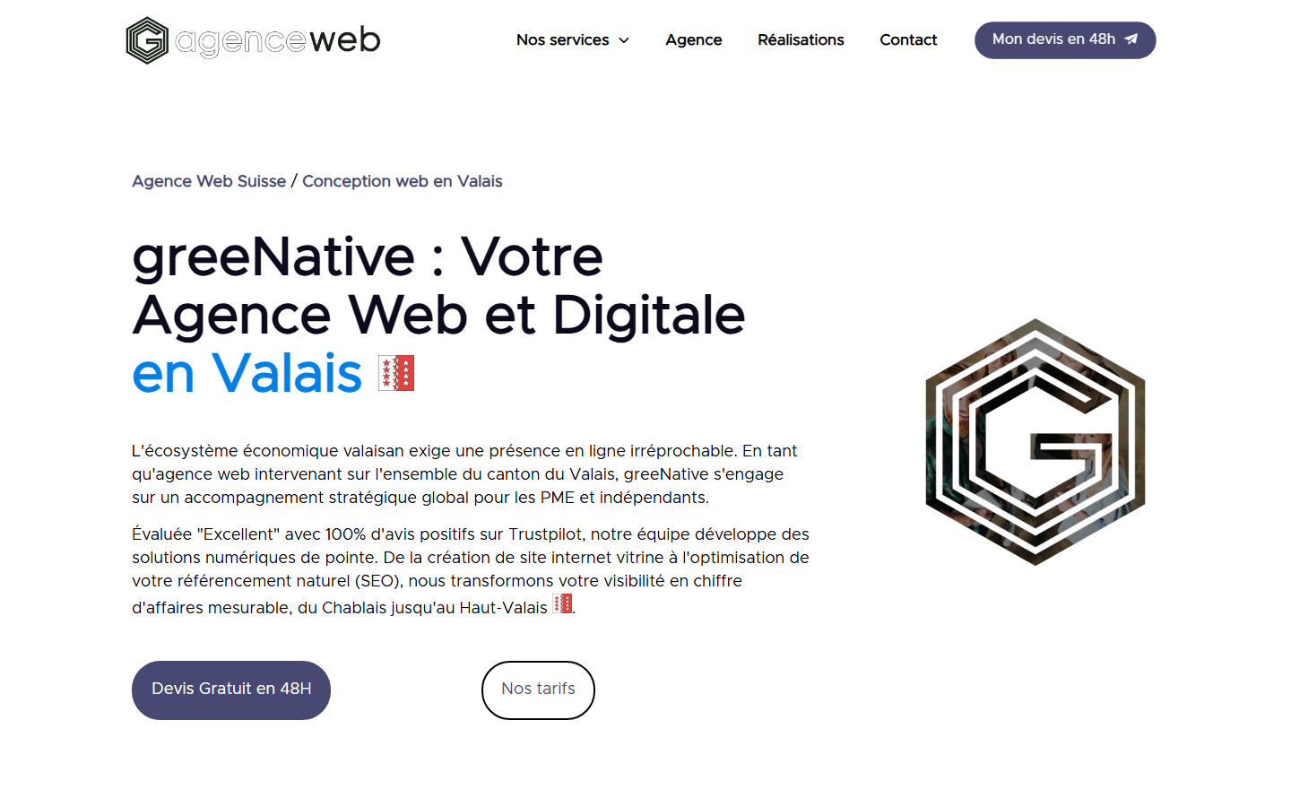 Startseite von greeNative, SEO-Agentur im Wallis