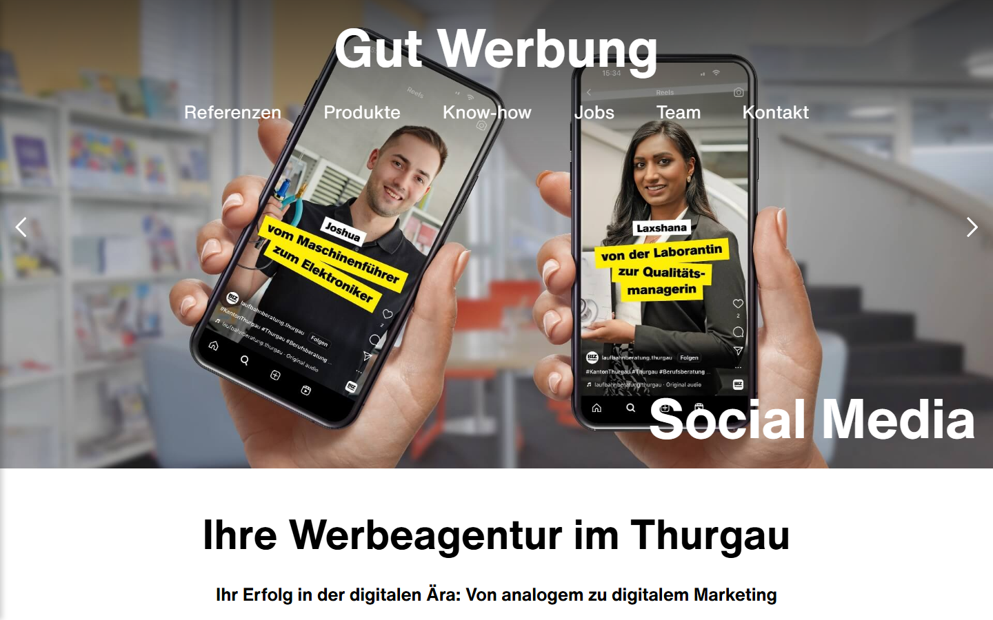Startseite von Gut Werbung, SEO-Agentur in Thurgau