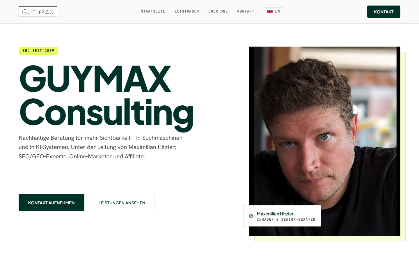 Startseite von GuyMax: SEO Beratung, SEO-Agentur in Tübingen