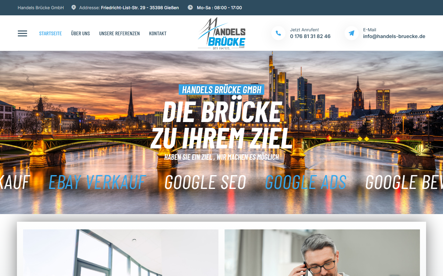 Startseite von Handelsbrücke GmbH, SEO-Agentur in Gießen