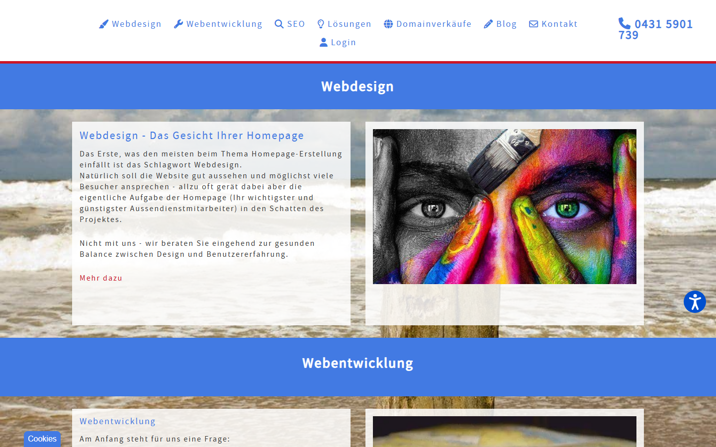 Startseite von Herzlich Nordisch, SEO-Agentur in Kiel