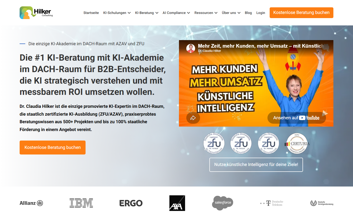Startseite von Dr. Claudia Hilker Consulting, KI-Beratung in Düsseldorf