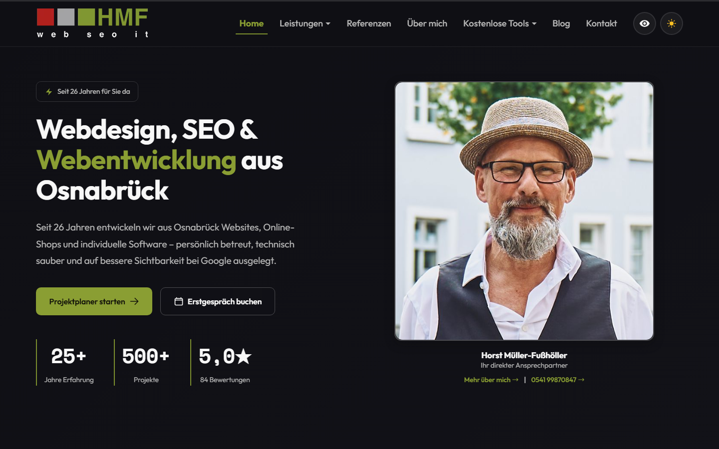 Startseite von HMF-IT UG, SEO-Agentur in Osnabrück