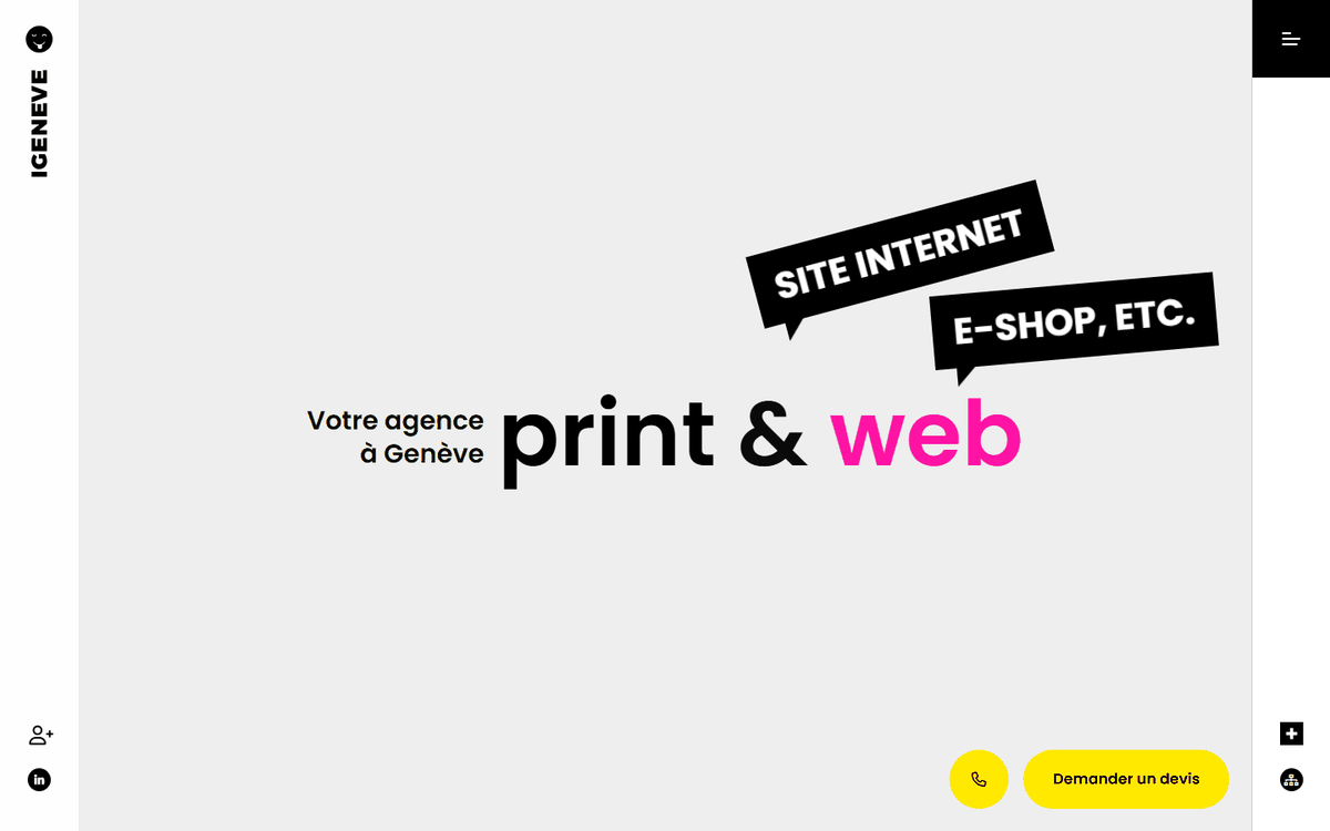 Startseite von Igeneve Sàrl, SEO-Agentur in der Schweiz