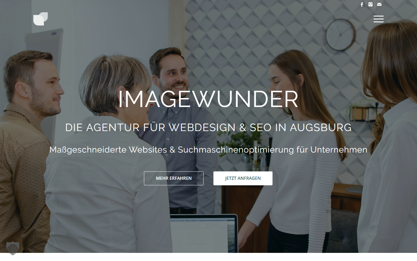 Startseite von Imagewunder, SEO-Agentur in Augsburg